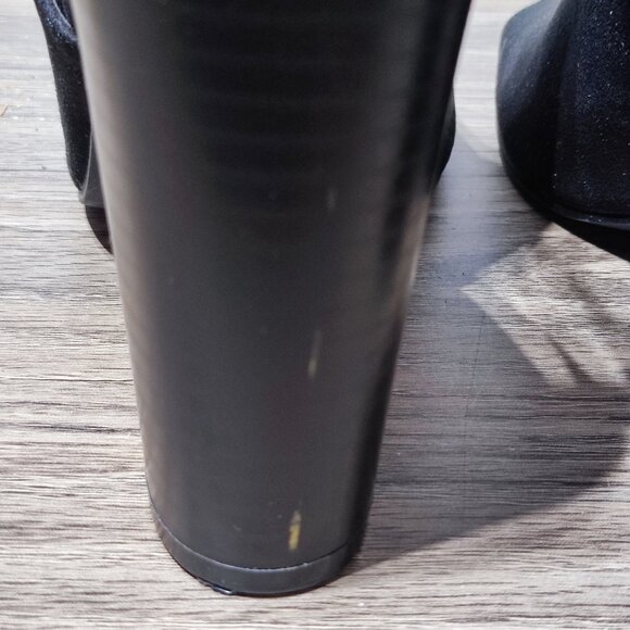 ShoeDazzle Rika Stacked Heeled Sandal Size 8 Black Open Toe - Picture 10 of 13